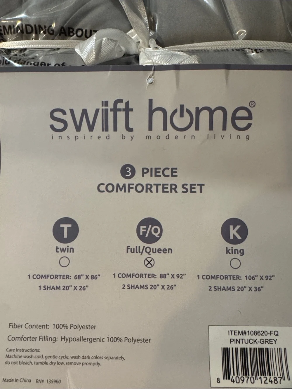 Swift Home 3 Piece Comforter Set